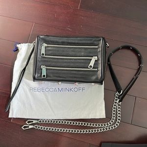 5 zip, black leather w/ silver hardware EUC